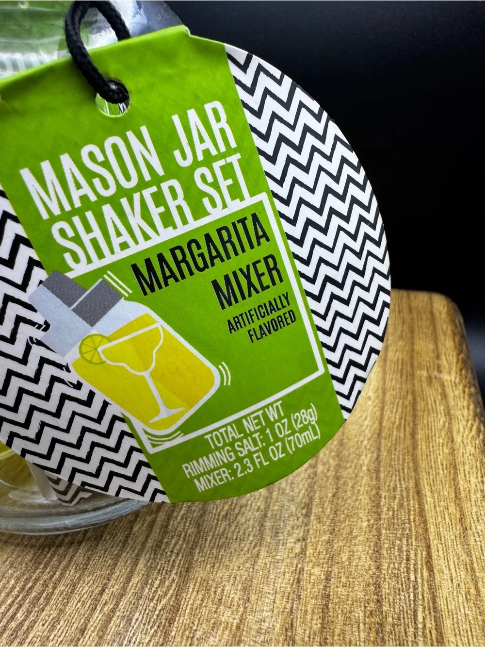 Mason Jar Shaker Set - Margarita Mixer in Lime Green